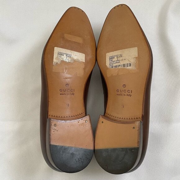 GUCCI Jordaan Horsebit Loafer In Brown Leather Sz 9 Men's Luxury Designer Shoe - Picture 2 of 9